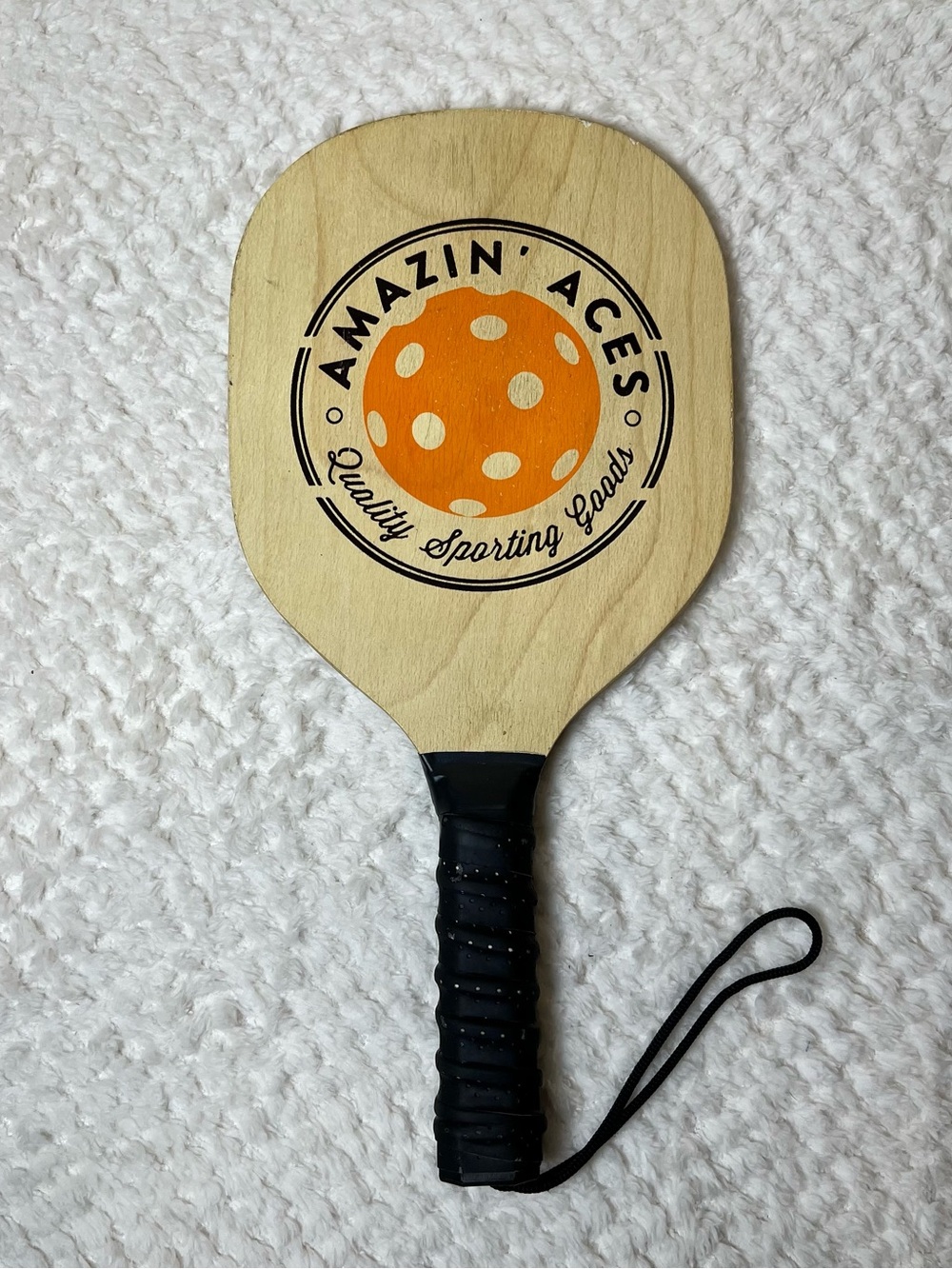 Amazin’ Aces Wood Pickleball Paddle with Black Grip